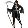 HalloweenCostumes.com 2X/3X Women Women's Plus Sized Death Costume Dress, Black Bone Grim Reaper Costumes, White/Black - 4 of 4