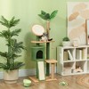 PawHut Cat Tree for Large Adult Indoor Cat with Green Leaves, 55 Inch Cat Tower with Scratching Posts, Cat Condo, Scratching Pad, Ramp, Dangling Balls - 3 of 4