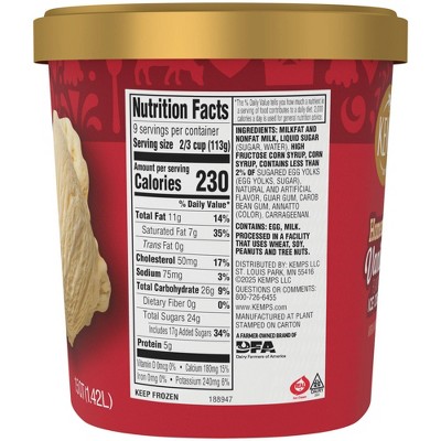 Kemps Old Fashioned Homemade Frozen Vanilla - 48oz