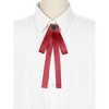 INSPIRE CHIC Women's Ribbon Bowknot Pre-Tied Pin Brooch Ties with Black Rhinestone - 4 of 4