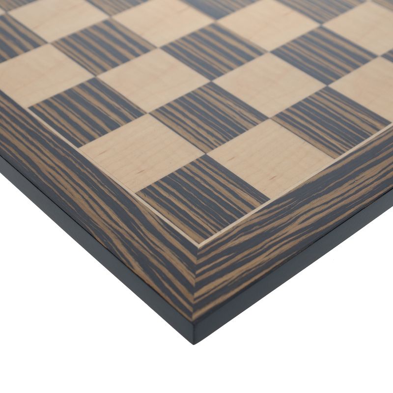 WE Games Deluxe Chess Board, Zebra & Natural Wood 19 in, 3 of 8