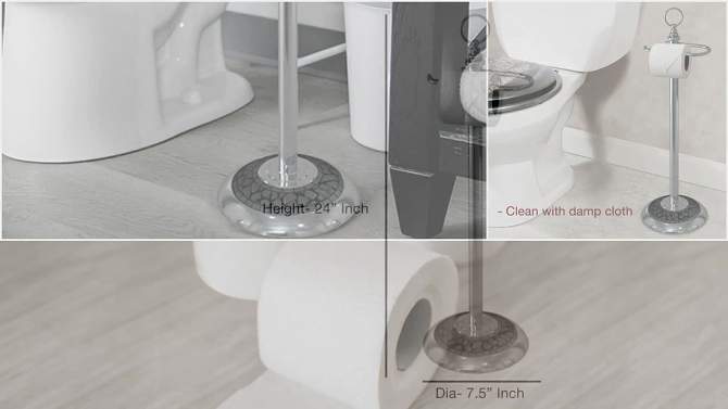 Freestanding Toilet Tissue Holder Chrome/Black - Nu Steel, 2 of 7, play video