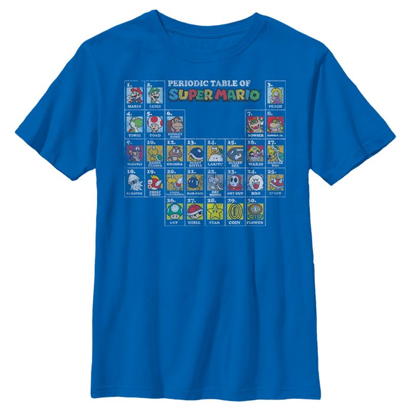 Boy's Nintendo Periodic Table of Super Mario T-Shirt, 1 of 6