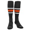 PEAR SOX Striped OTC Baseball, Softball, Football Socks (B) Brown, White, Orange - 2 of 4