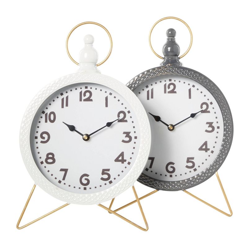 Set of 2 Metal Clocks with Gold Accents - Olivia &#38; May, 1 of 7