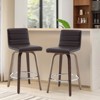 Bekrvio 26"/29" Swivel Bar Stools Set of 1/2/3/4, Faux Leather Upholstered Counter Chairs with Wood Legs, Mid-Century Seating for Kitchen Island - 2 of 4
