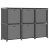 vidaXL Display Shelf Grey Polyester Fabric and Steel Medium - 6-Cube Gray With Boxes - 2 of 4