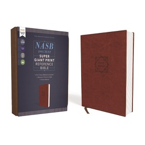 Nasb, Super Giant Print Reference Bible, Leathersoft, Brown, Red Letter Edition, 1995 Text, Comfort Print - Large Print by  Zondervan (Leather Bound) - 1 of 1