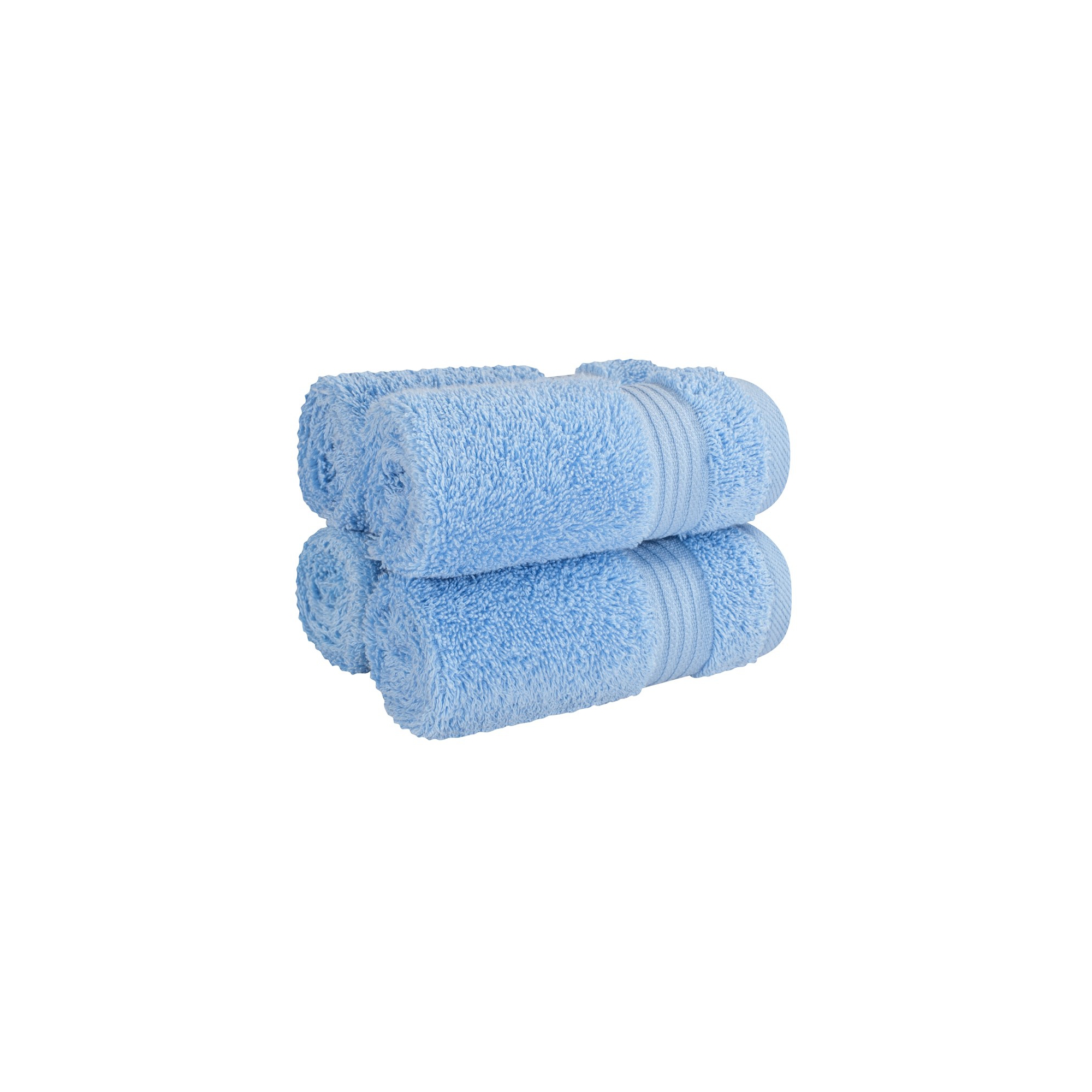 American Soft Linen Bekos 4 Pack Washcloth Set, 100% Cotton Washcloth Hand Face Towels for Bathroom and Kitchen, Sky Blue