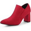 Perphy Women's Pointed Toe Chunky Heels Ankle Booties - 3 of 4
