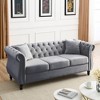 NicBex Modern Loveseat Sofa,Velvet Sofa Bed with Rolled Arms and 2 Pillows for Living Room,Office - 2 of 4