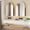 Wooakway Arch Metal Medicine Cabinet with Adjustable Shelves Recessed Wall Cabinet Wall Mounted Bathroom Storage Cabinet with Mirror Black/Gold - 2 of 4