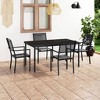 vidaXL Patio Dining Set Outdoor Table and Chair Patio Conversation Set Steel - 2 of 4