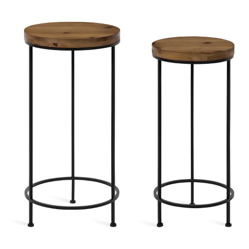 Kate And Laurel Espada Metal And Wood Nesting Tables : Target