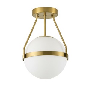 Dewdrop Modern Ceiling Light 1-Light Brass Iron Frame with White Glass Shade ETL Certified for Bedroom Kitchen - 1 of 4