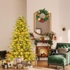 Tangkula Pre-Lit Artificial Christmas Tree Hinged Full Xmas Tree w/ PVC & Soft TPE Branch Tips - 2 of 4