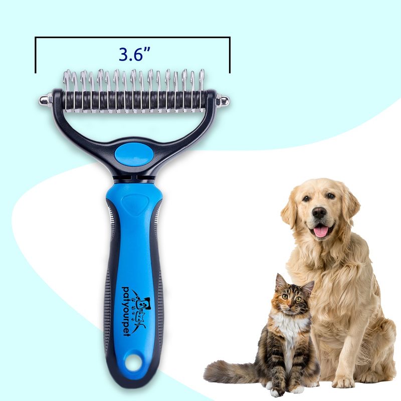 Pat Your Pet Dog Brush for Shedding - Deshedding Brushes for Dogs - Cat Hair Remover and Dematting Comb - Grooming Supplies, 5 of 8