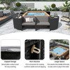 Outdoor Rattan Sectional Sofa Set, Quadrilateral Spa Surround Frame with Sofa Seats and Storage Spaces 4W, Gray/Beige -ModernLuxe - 4 of 4
