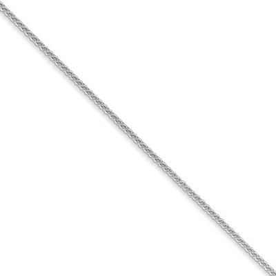 Black Bow Jewelry 1mm 10k White Gold Solid Spiga Chain Necklace