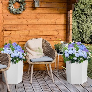 coucheta 16 in Self Watering Pots Set of 2, Large Indoor Plant Pot with Water Level Monitor, Bottom Wheels and Drainage Hole - 1 of 4