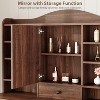 Makeup Vanity Desk with Mirror and 3 Colors Lights, Vanity Table with Chair, Vanity Desk with Drawers and Storage Shelves for Bedroom - 3 of 4
