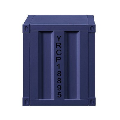 Blue Metal 20" Cargo Nightstand with Storage Compartments