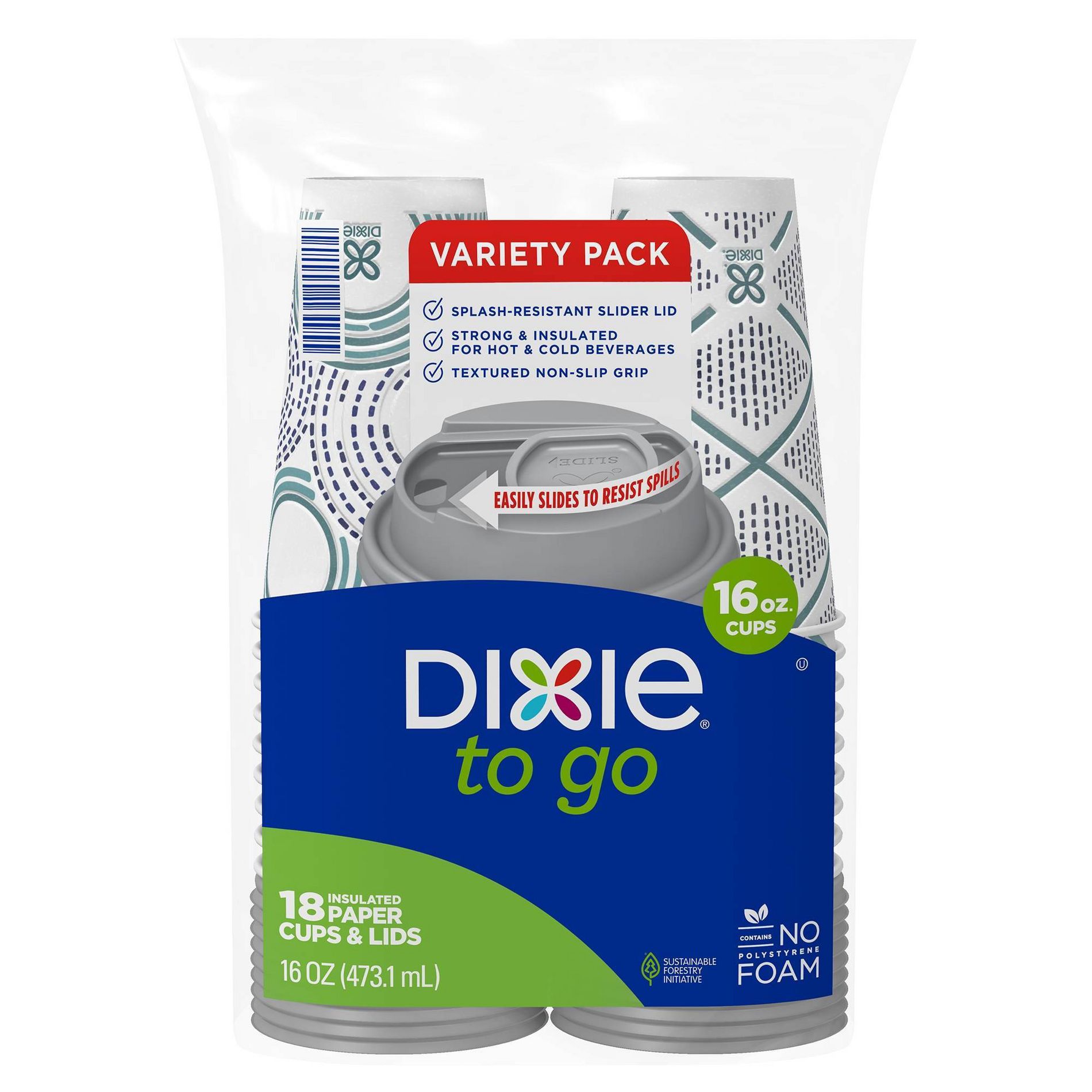 Dixie To Go Disposable Hot Cups & Lids - 16oz