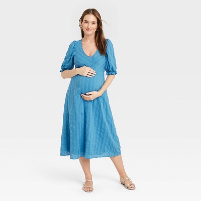 The Nines by HATCH™ Elbow Sleeve Tonal Maternity Dress Striped