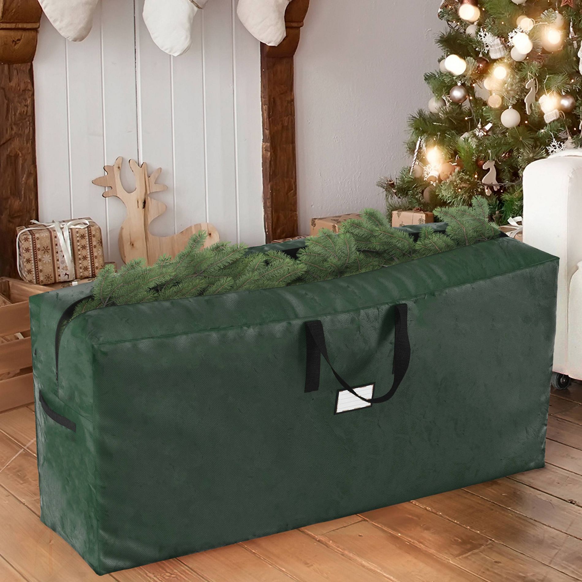 Elf Stor Christmas Tree Storage Bag Woven Polypropylene and Nylon Green