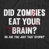 Mens Did Zombies Eat Your Brain Or Are You Just That Stupid T Shirt Funny Dumb Joke Tee For Guys - Crazy Dog Men's T Shirt - image 2 of 4