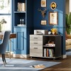 GALAXHERO 3-Drawer Wood Mobile File Cabinet, Lateral Filing Cabinet with Printer Stand and Open Storage Shelves for Home Office - 2 of 4