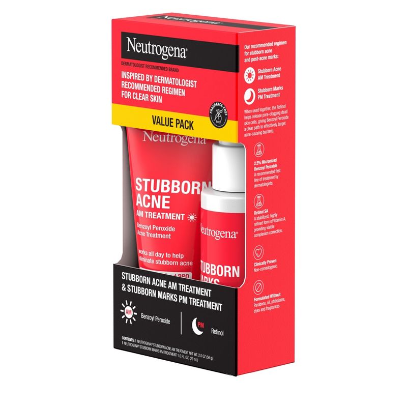 Neutrogena Stubborn Acne Morning Face and Night Treatment - Value Pack - 2pc, 5 of 8