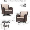 homfan 3-Piece Resin Wicker Patio Chair Set with Metal Frame ¨C Swivel Rotating Outdoor Conversation Set - 2 of 4