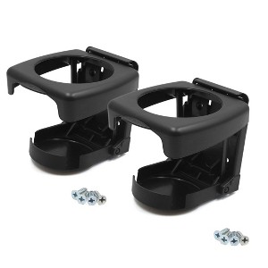 Unique Bargains Plastic Foldable Car Water Cup Drink Bottle Can Holder Stand Mount Black 2 Pcs - 1 of 4