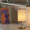 11.8" Brushed Antique Bronze Table Lamp with Linen Shade, Vintage Metal Accent Light for Bedside, Living Room & Hotel - 4 of 4