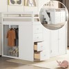 Whisen Modern Design Full Size Wood Loft Bed With Built-in Wardrobes, Cabinets and Drawers - 3 of 4
