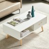 Vynxaria Multi colors Rattan Coffee Tables - 41" Sliding Door Storage Modern Living Room Table - 3 of 4