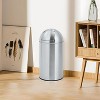 Push Lid Trash Can Stainless Steel w/ Removable Bucket, 50L/70L Commercial Garbage Bin, Fingerprint-Proof Kitchen Waste Bin for Indoor/Outdoor Use - 4 of 4