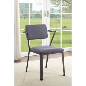 Cargo Gray Fabric & Gunmetal Finish Dining Chair ( Set of 2) - 1 of 4