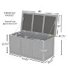 Gulches 67 Gallon Outdoor Wooden Deck Box, Solid Wood Storage with Seat & Table Top for Patio Cushions Pool Toys Garden Tools - 4 of 4