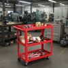 KTMBDW 3-Tier Storage Cart with Handle, 14'' Wide x 30.5'' Height Rolling Organizer for Kitchen, Bathroom, Laundry Room - Red - 3 of 4