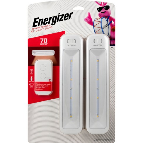 Energizer 10" 2pk 70 Lumens Battery Operated LED Cabinet Lights Bar with Wireless RF White - image 1 of 4
