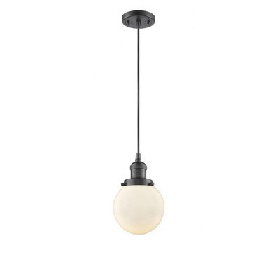 Beacon - 1 Light Cord Hung Mini Pendant In Industrial Style-9.5 Inches Tall and 6 Inches Wide