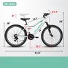 VisioGear Bicycles, 21-Speed Mountain Bike, Road Bicycle for Teenagers Girls Women Bicycles, White, 63.8"*24.8"*35" - 2 of 4