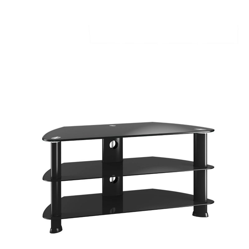 Corner TV Stand for TVs up to 43&#34; Black - CorLiving, 4 of 9