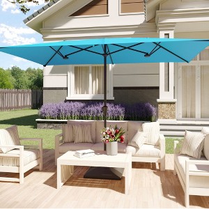 Sonkuki 10 x 6.5Ft Double-Sided Patio Umbrella with Large Canopy Outdoor Table Umbrella for Garden, deck and pool - 1 of 4
