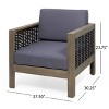 Christopher Knight Home Luna Outdoor Acacia and Wicker Club Chair Gray/Mixed Gray/Dark Gray - 3 of 4