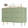 Whizmax Fluted Wood 6-Drawer Dresser, Modern White Chest with Gold Handles, Large Bedroom Storage for Clothes, Living Room, Entryway - 3 of 4