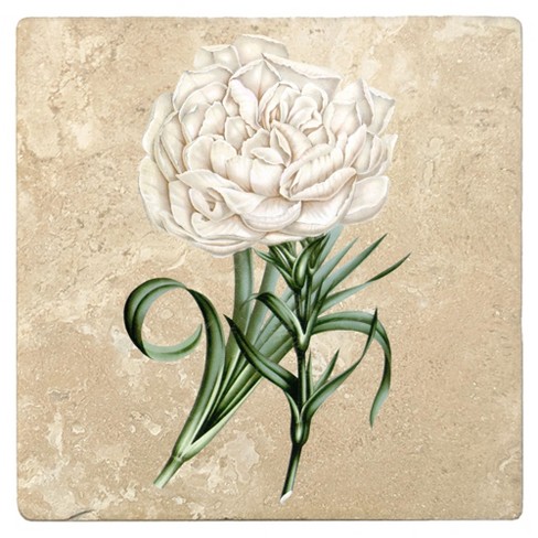 Peony Flower Cork Coasters - Pack of 4