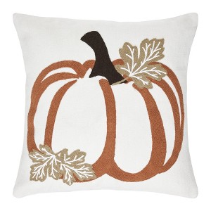 Wheat Plaid Pumpkin Pillow 18x18 - 1 of 4